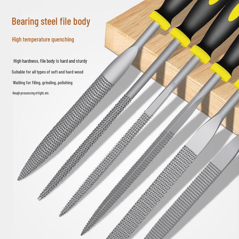 6-Piece Assorted Woodworking File Set: Handheld Wood Shaping and Polishing Tools