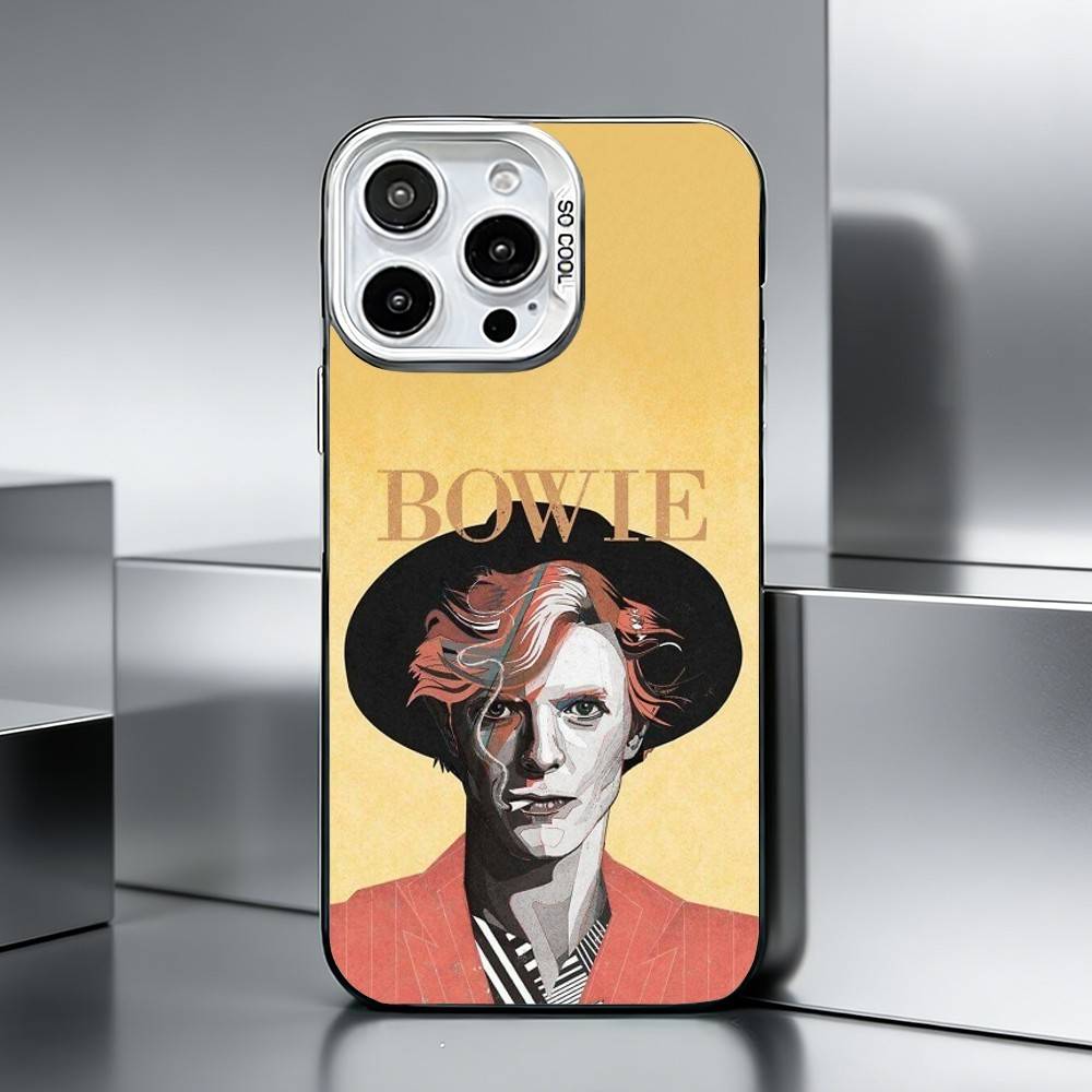 Singer D-David B-Bowie Phone Case For iPhone 17,16,15,14,13,12,11 Plus,Pro Max,XS,Colored silver phone case
