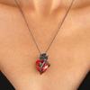 1 Pcs Love Rose Necklace Gothic Dark Wrapped Flower Heart Shaped Female Clavicle Chain Valentine's Day Jewelry