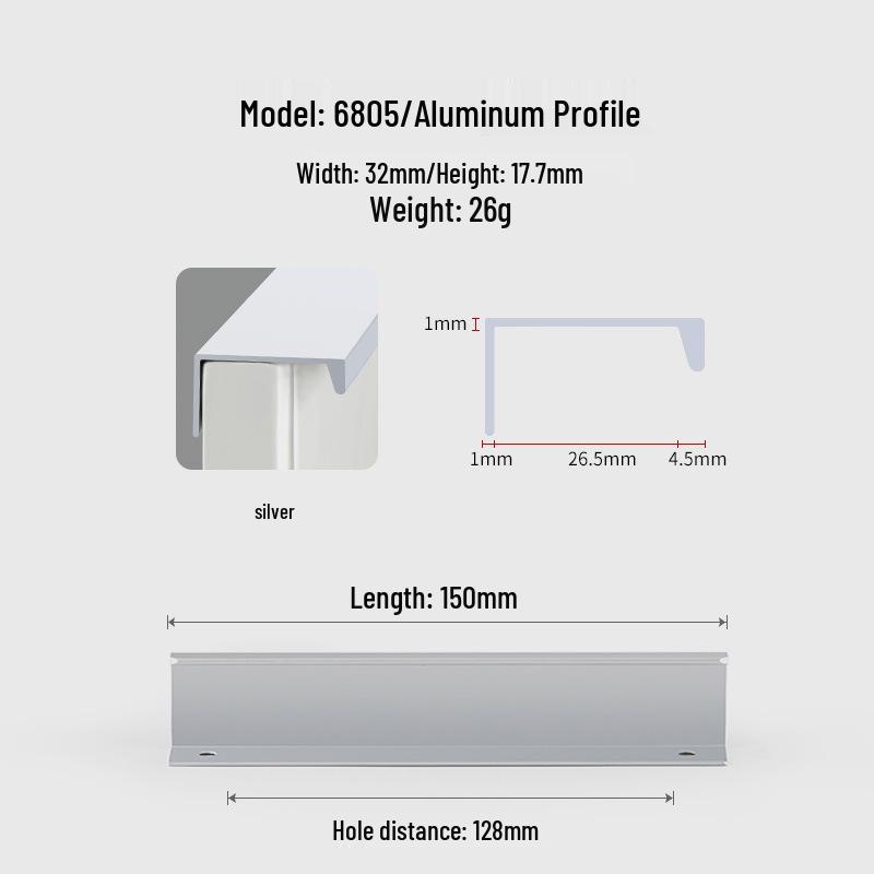Modern Minimalist Black Invisible Handle for Cabinet Doors and Drawers