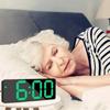 12/24H Display LED Desk Clock Temperature Display Mirror Digital Alarm Clock  Desktop