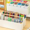 Large Capacity Marker & Paintbrush Storage Holder - Multifunctional Desktop Pencil Basket for Students