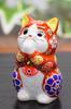 Waza No Kura Cute Kutani Praying Red Feng Good Luck Interior Japanese Small Birthday Opening New House 60th 70th 77th 88th Gift Maneki-neko (beckoning