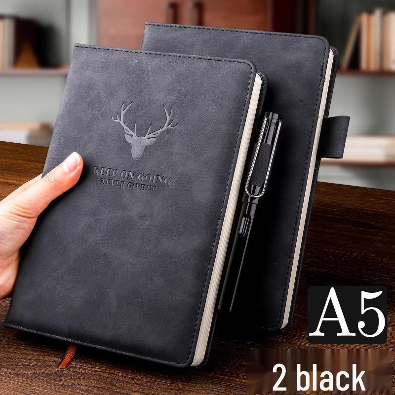 Extra Thick Magnetic Leather Business Notebook with Buckle