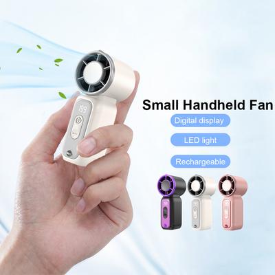 Portable Mini Fan Rechargeable LED Digital Display Air Cooling Hanging Neck Fan for Outdoor Small Personal Handheld Pocket Fan