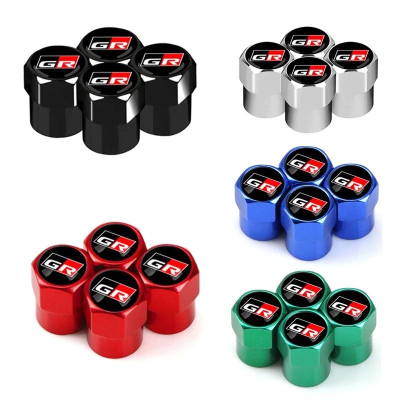 4Pcs Car Wheel Tire Valve Stem Caps Airtight Cover For GR Sport RAV4 C-HR Corolla Yaris RZ RC Supra Tyre Plug Accessories