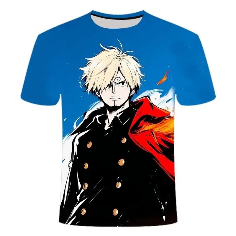 One Piece Sanji Anime Manga Casual T-Shirt Tee Sports Short Sleeve Polyester S