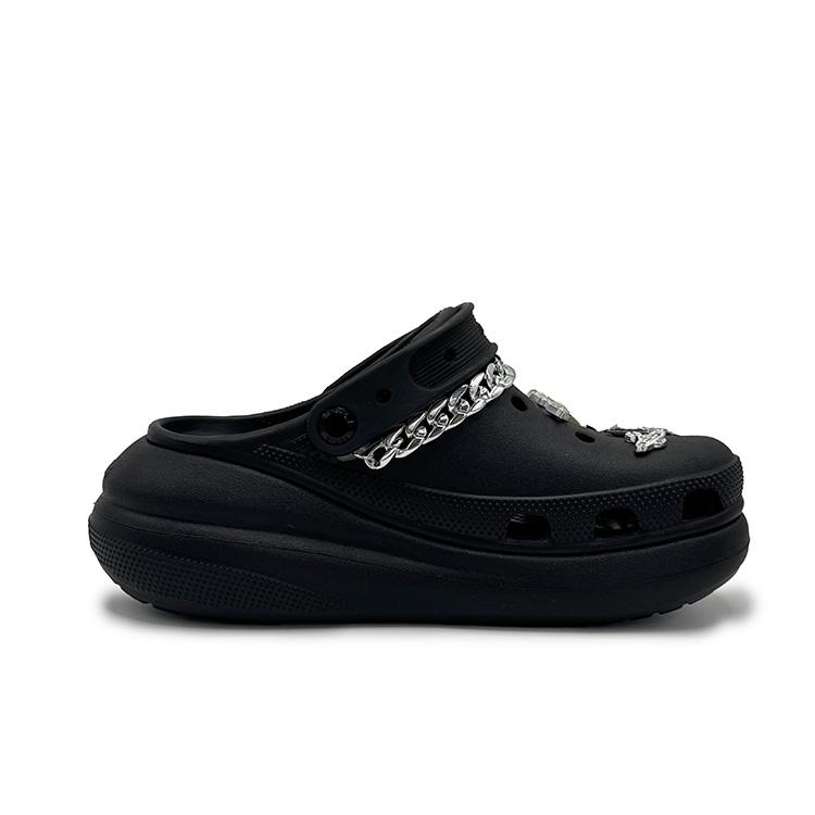 Crocs Crush Clog Punk Melody EVA Comfortable Fashion Trend Simple and Versatile Hole Shoes Women's Silver