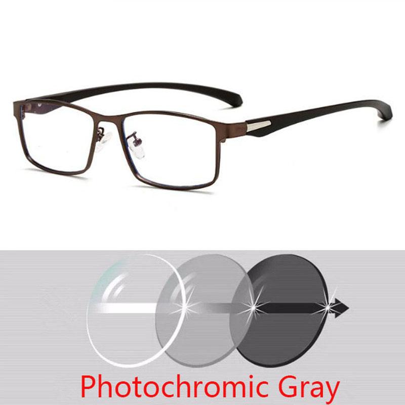 Square Finished Myopia Glasses Full Metal Frame Ultralight Shortsight Spectacles 0 -0.5 -1.0 -2.0 To -6.0