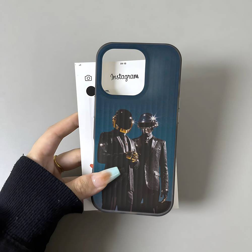 D-Daft Punk Band France For IPhone 15 16 17 14 13 12 11 Pro Max 16E 16 Plus 17 Air Corrugated Shockproof Phone Cover