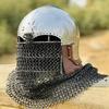 Medieval Viking Chainmail Helmet – Barbute Design, Full Head Coverage, One Size Fits Most