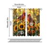 2 Pcs   Filtering Curtains (excluding Rods   Non-movable   Without Batteries) Sunflower & Red-Billed Bird for Use In Bedrooms and