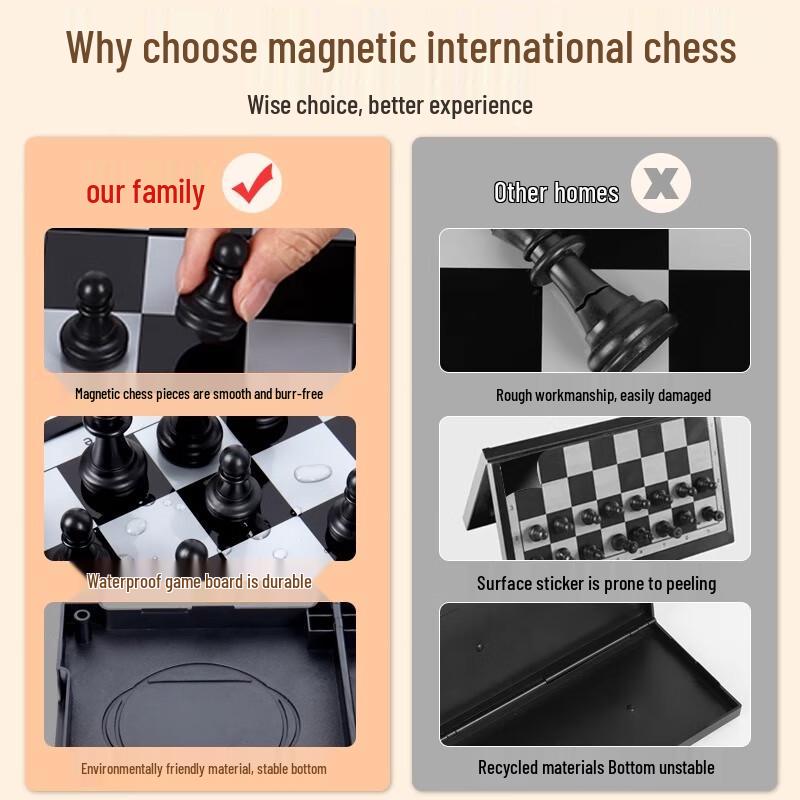 Yingba Magnetic Foldable Portable International Chess Set