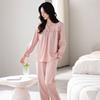 Pajamas Women'S Pure Cotton Long-Sleeved Pullover Sweet Lace Loungewear Can Be Worn Outside Casual Suit