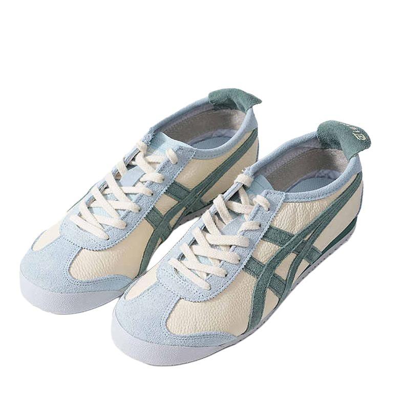 Onitsuka Tiger Mexico 66 Comfortable Versatile Non-Slip Durable Low-Top Casual Shoes Women sneaker Light-Green Blue 1183C076-103