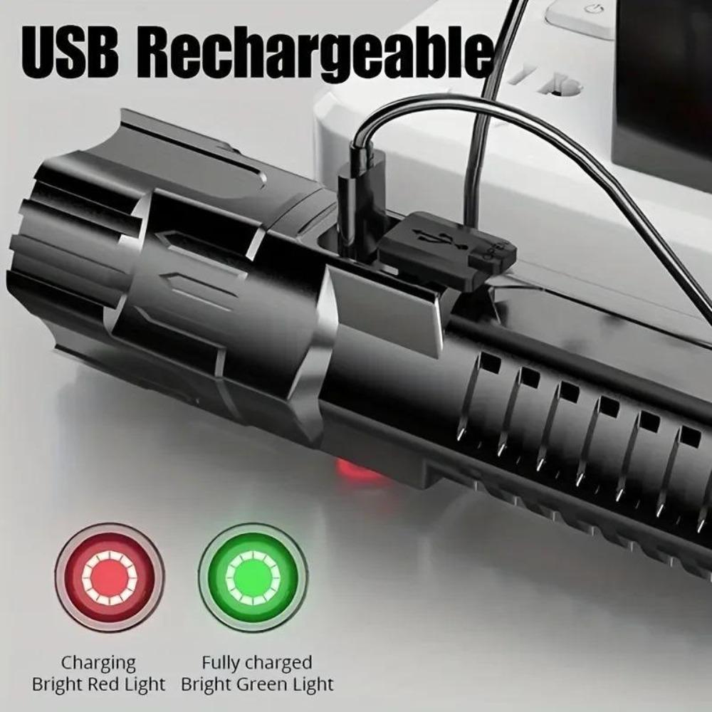 Powerful LED Flashlight Rechargeable USB 18650 Waterproof Zoom Fishing Hunting Flashlight Emergency Flashlight