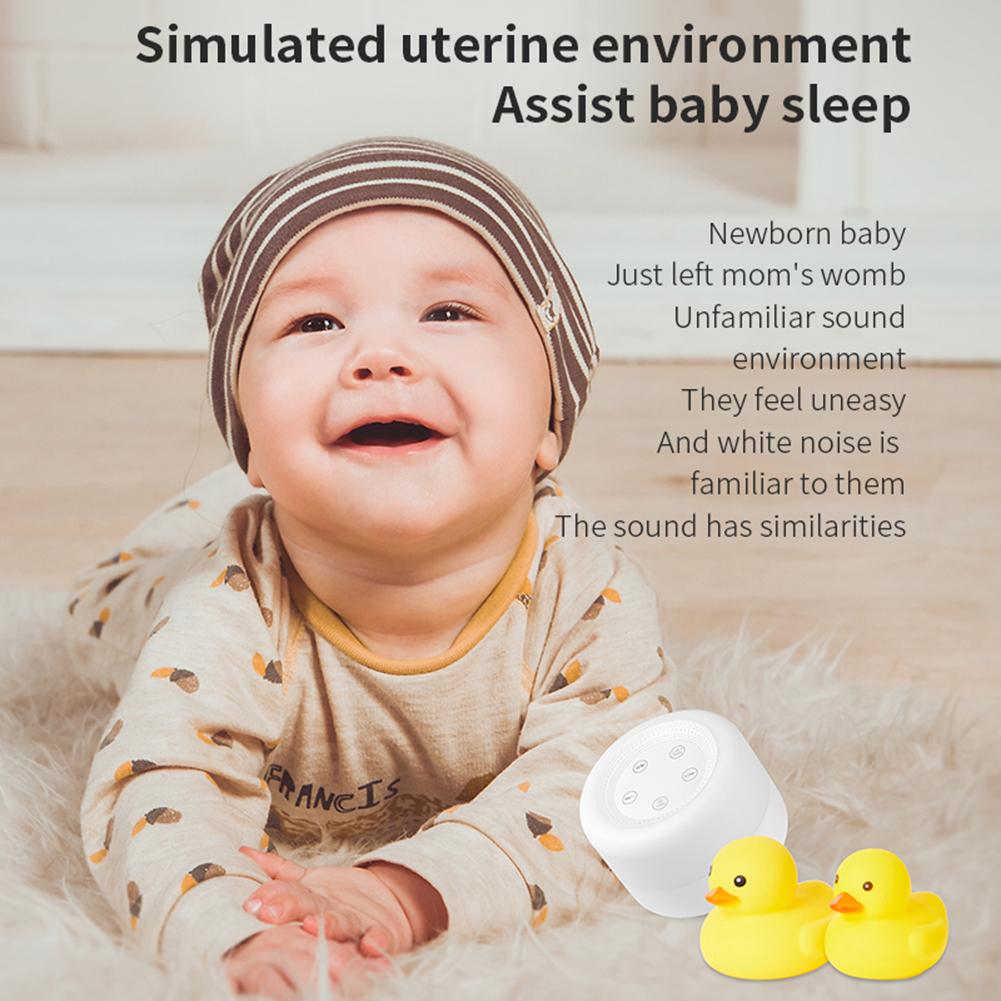 Sleeping Relaxation for Baby with Night Light Desktop White Noise Machine Portable Adjustable USB Rechargeable for Home Travel