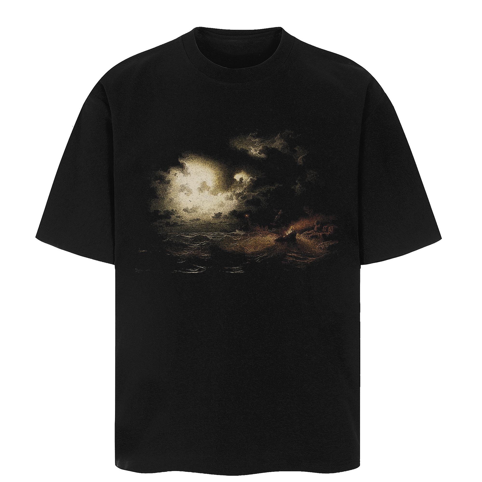 

Уличная одежда Футболка с графикой «Судный день» Хлопковая стираная черная футболка Унисекс Топы Футболки Летняя футболка с короткими рукавами S чёрный