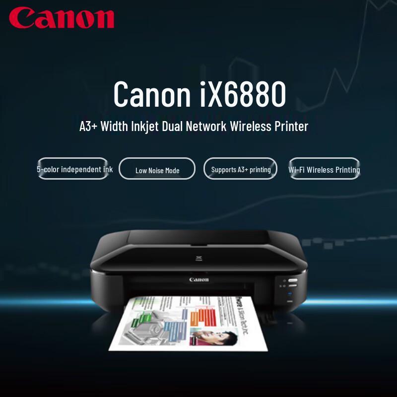 

Canon iX6880 A3+ Wireless Color Inkjet Printer CN plug (adapter included)