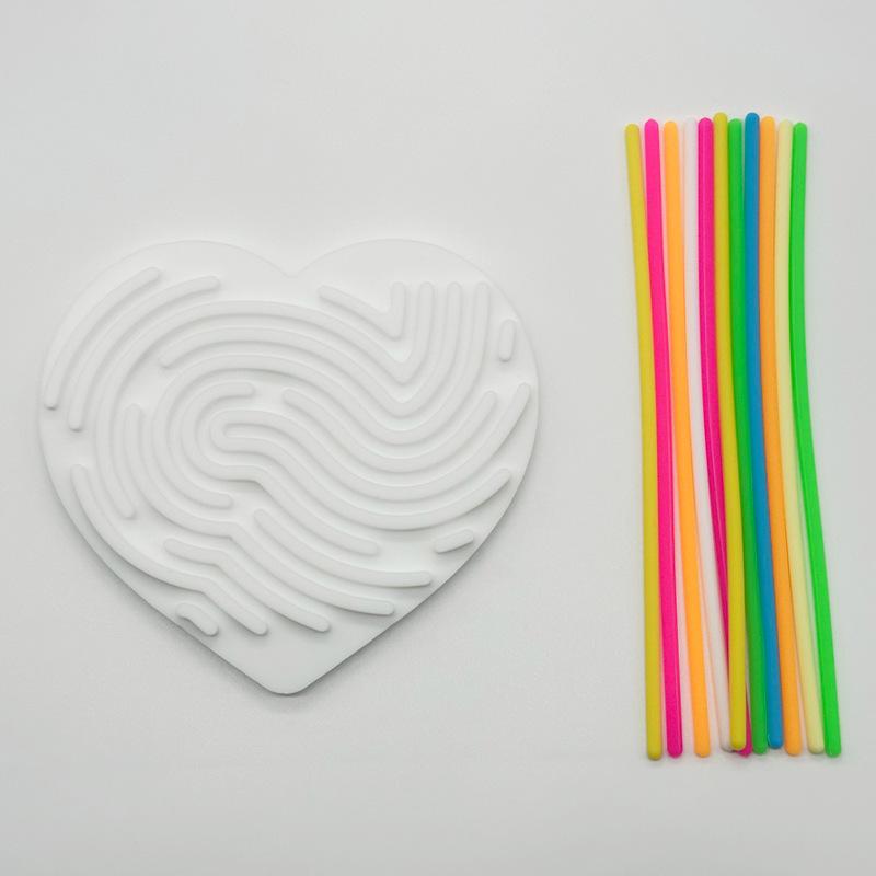 Non-Toxic Sensory Activity Board For Kid Busy Board Motor Skills Montessori Toy Relaxing Stress Colored Silicone Rod Travel Toy Gift Children