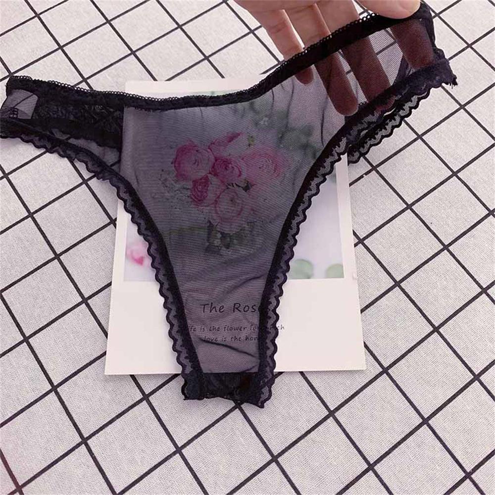 Charming !!! Women Sexy Lace Panties Low-waist Thong Underwear Solid Color Female G String Temptation Intimates