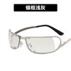 Metal hollow oval sunglasses YK steampunk retro sunglasses street shot concave spice sunglasses