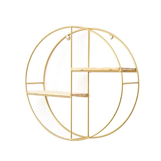 Metalen Houten Opberg Boekenrek Wandhangend Bloemenbeeldjes Pot Displayplank