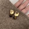 2024 New Europe Style Geometric Metal Tiger Eye Stone Earrings For Women Personality Drop Earrings Jewelry Gift