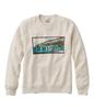 LL Bean Katahdin Iron Works Graphic Crew Neck US Regular Size Silver Birch Heather 1000223696 Men's Sweatshirt, Fit, L, Landscape, White,