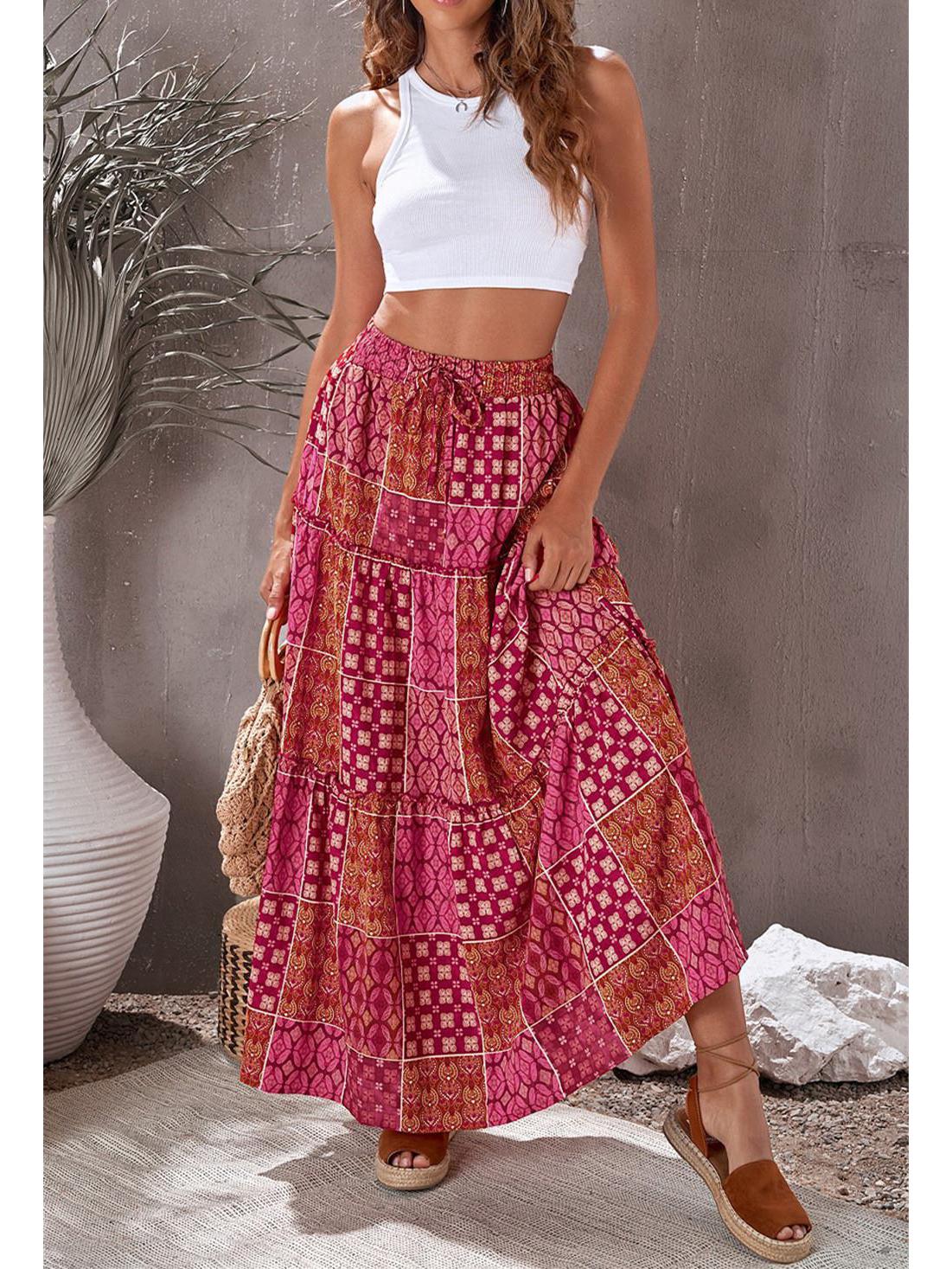 

«Женская пляжная юбка в стиле бохо 2024 года — европейский и американский летний стиль» 3XL