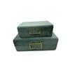 New Chinese Minimalist Jewelry Storage Box: Leather, Wood, Metal Design