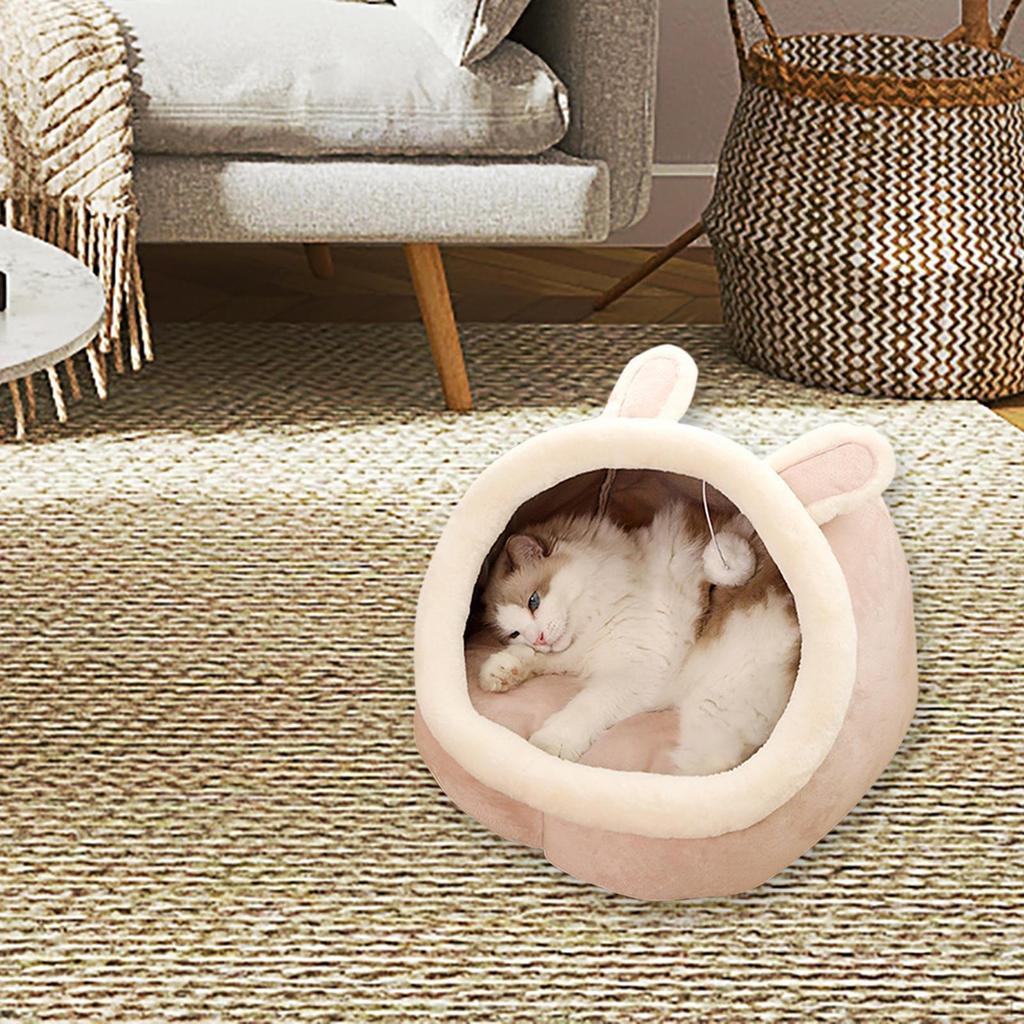 Bett für - Kätzchenbett//Überdachte Katzenhöhlen mit abnehmbarem gepolstertem Kissen, Indoor- und Hundebetten