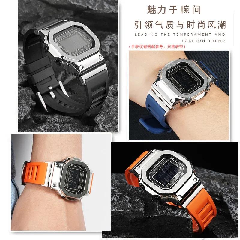 watchband for casio g-shock GMW-B5000 GM-B2100 GMB2100 GMC-B2100 MRG-B2100D fluororubber watch band  link Replacement Bracelet