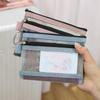 1PC Double Layer Mesh Card Holder Bag Clear Passport Id Card Driver License Document Bag Zipper Pouch for Bank Cards Travel Stor