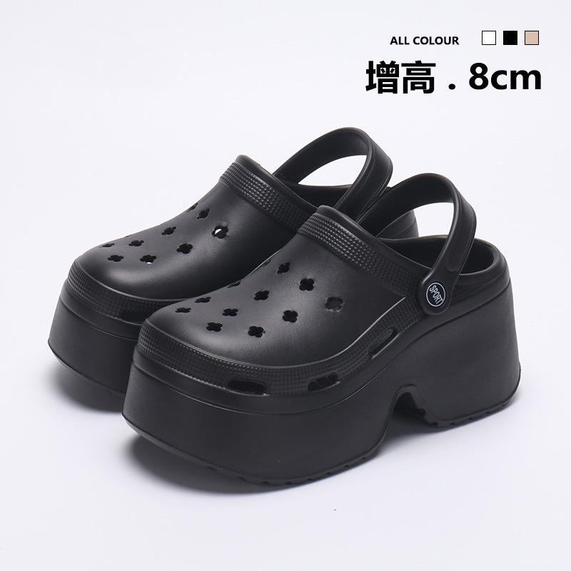 

Летние женские клоги Модные Нескользящие Пляжные Сандалии на танкетке 2025 Новые Женские EVA Сандалии Уличная Обувь Zapatos De Mujer 39-40 чёрный