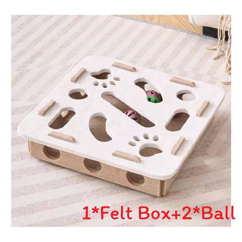Feather Felt Cat Toy Set With Maze Balls For Interactive Play And Intelligence Development