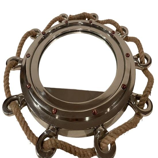 40.64cm Aluminum Trim Porthole Mirror Port Wall Hanging Ship Porthole Light,