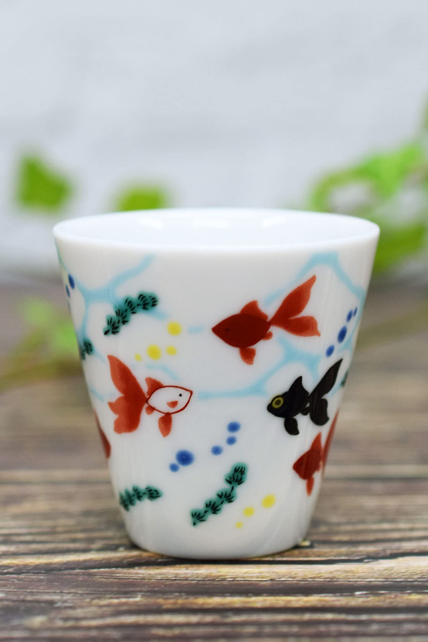 

Waza no Kura Lucky Sake Cup, Kutani Ware, Goldfish Design, Ceramic, Brand Name, Japanese Tableware, Made in Japan