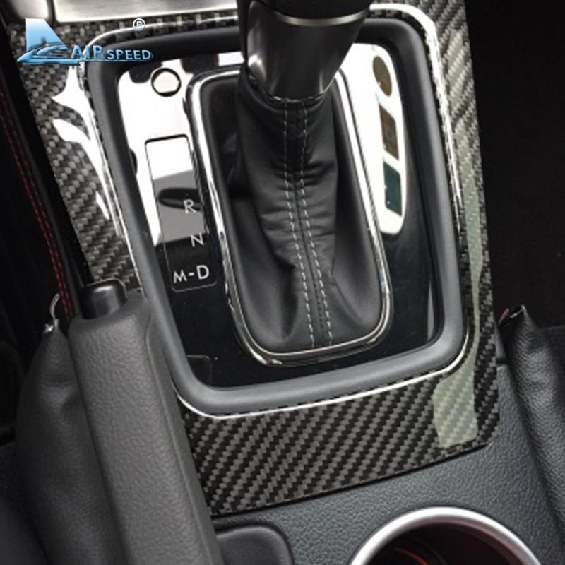 Real Soft Carbon Fiber Sticker for Subaru Forester 2013 2014 2015 2016 Car Center Console Panel Cover Accessories Interior Trim