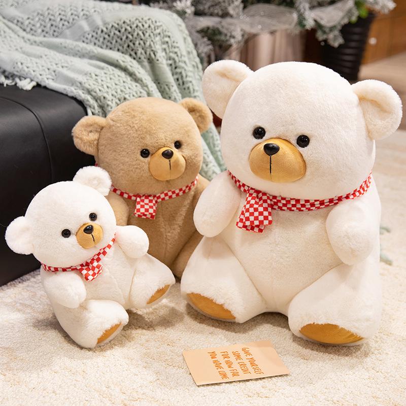 Cute Cute Scarf Bear Teddy Bear Doll Plush Toy Chubby Bear Hug Bear Doll Children's Rag Doll