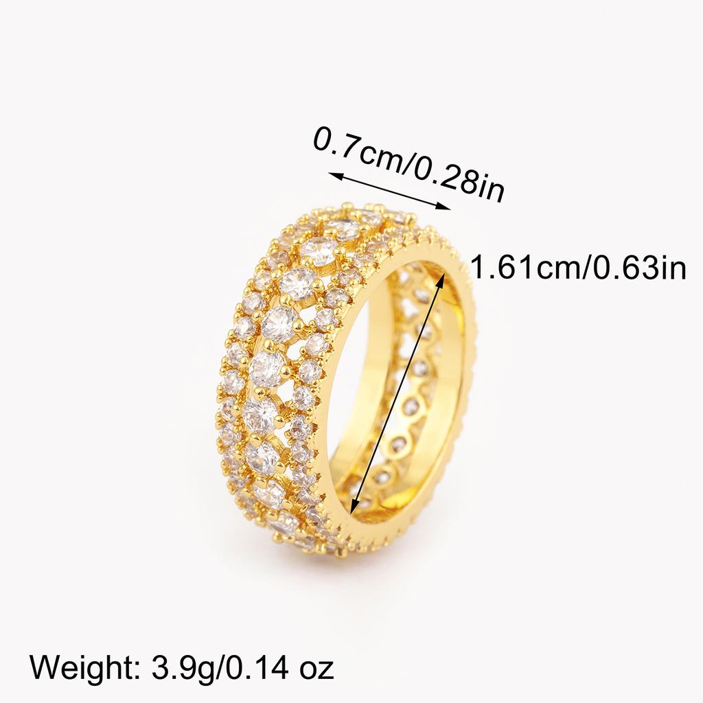 Nidin Light Luxury Trendige Funkelnde Zirkon-Charme-Ringe Für Frauen Männer Verlobung Hochzeitsparty Modischer Finger Schmuck Geschenke