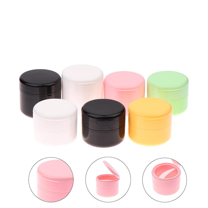 100/150G Flip Cover With Spoon Refillable Bottles Empty Makeup Jar Pot Travel Face Cream Lotion Cosmetic Cotton Pad Container