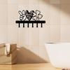 Metal Key Holder Wall Mounted Heart Shape Clover Entryway Storage Organizer for Keys Coats Hats