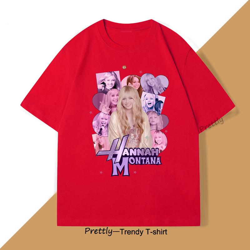 Hannah Montana T Shirt Printed Cotton Short Sleeved Tshirt Unisex Unisex Trendy Loose Unisex Top Casual Tshirt Summer Loose Tees