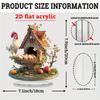 8in 2D Attractive Acrylic Colour Printing Chicken & Chicken Coop Desktop Decorations Home Office Studio Decoration Friends Gifts