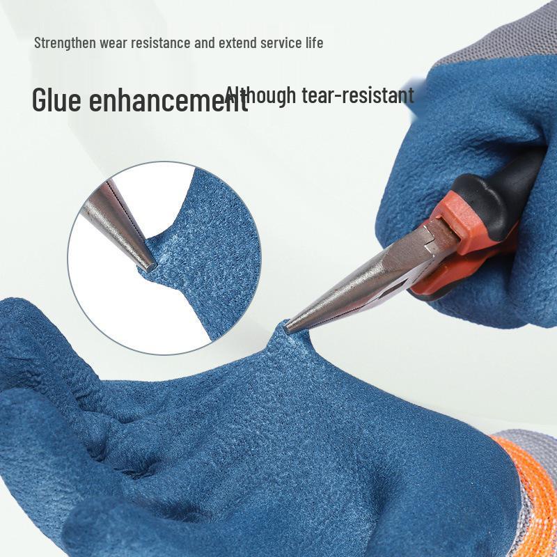 Work-Resistant Non-Slip Latex Gloves for Construction