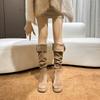 Over-knee Boots Women's Winter Elastic Thick High-heeled Boots Three Ways To Wear Elastic Pile Boots Women