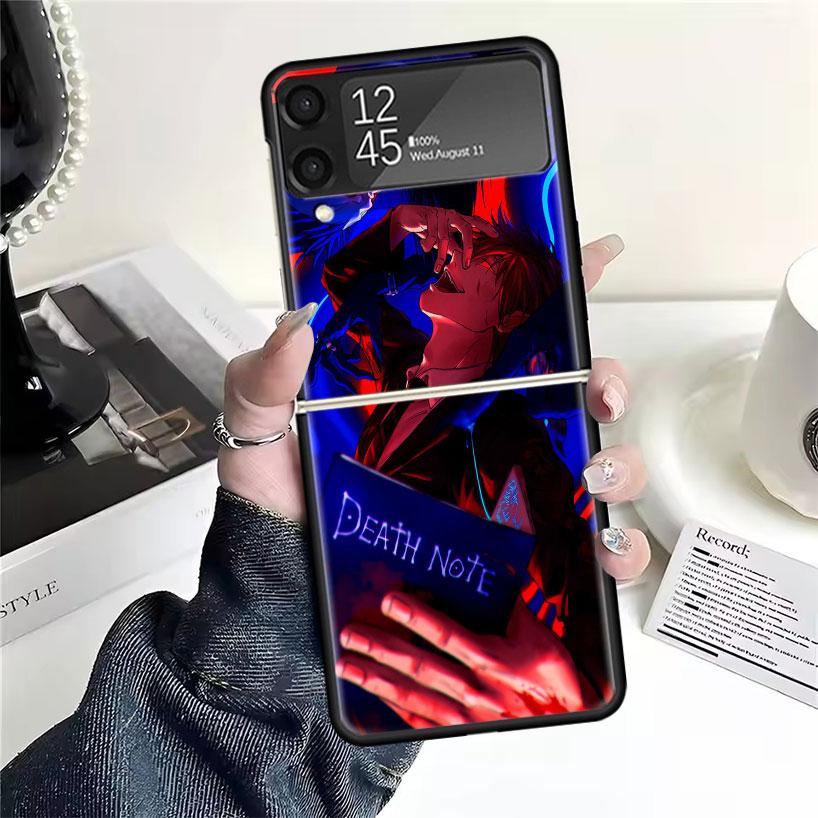 N-Note D-Death Yagami Light Cases For Samsung Galaxy Z Flip 4 5 6 7 3 Z Flip7 Flip6 Flip4 Flip5 Flip3 5G Hard Shockproof Fundas