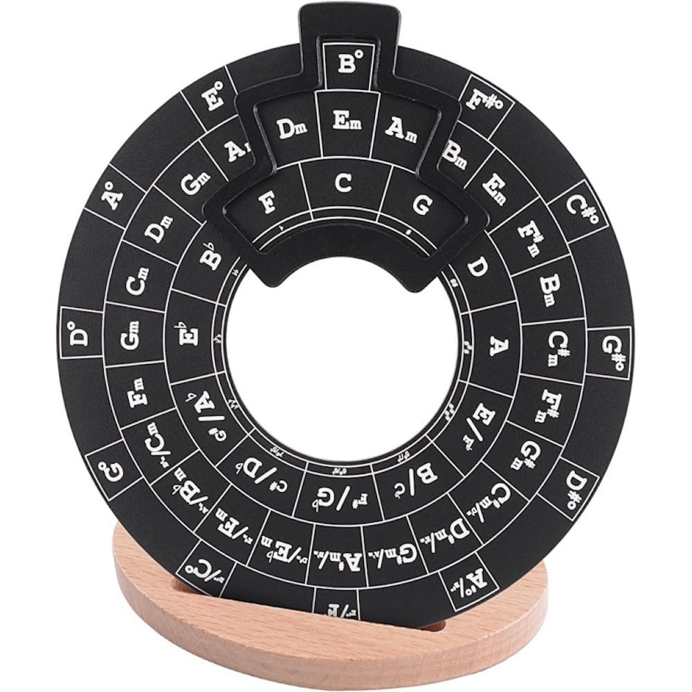 

Колесо для изучения теории музыки Fieldlabo с деревянной подставкой для понимания тональности и аккордовых прогрессий