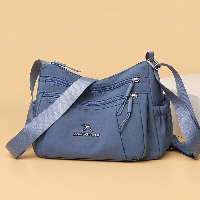 Women Nylon Crossbody Bag Multi Pocket Shoulder Handbag with Adjustable Strap